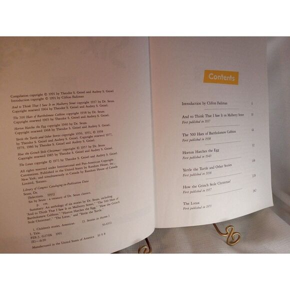 DR. SEUSS - SIX BY SEUSS - A TREASURY OF DR. SEUSS CLASSICS SOFTCOVER BOOK 1991 - Picture 8 of 10